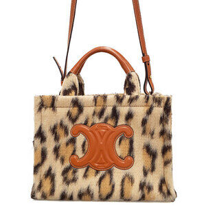 Celine Triomphe Logo Leopard Cabas Tais Bag